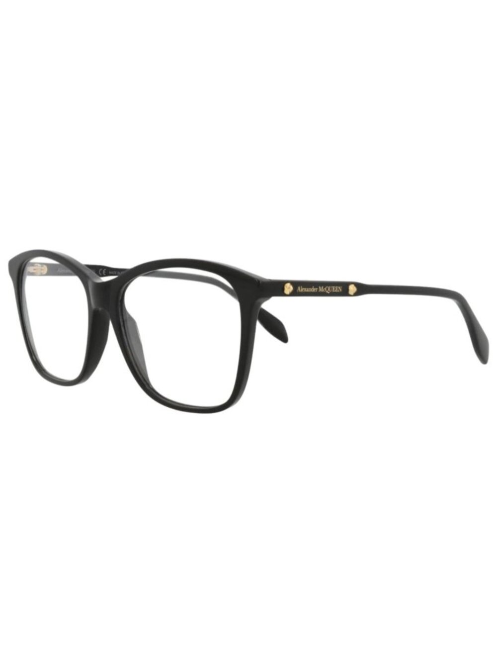 New Alexander McQueen Women's Eyeglasses Square Rectangle Acetate Frame Black